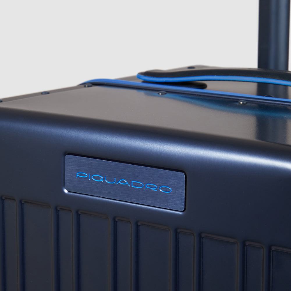 PIQUADRO Średnia walizka w aluminium i skórze, ponieważ-Alu 2 69cm