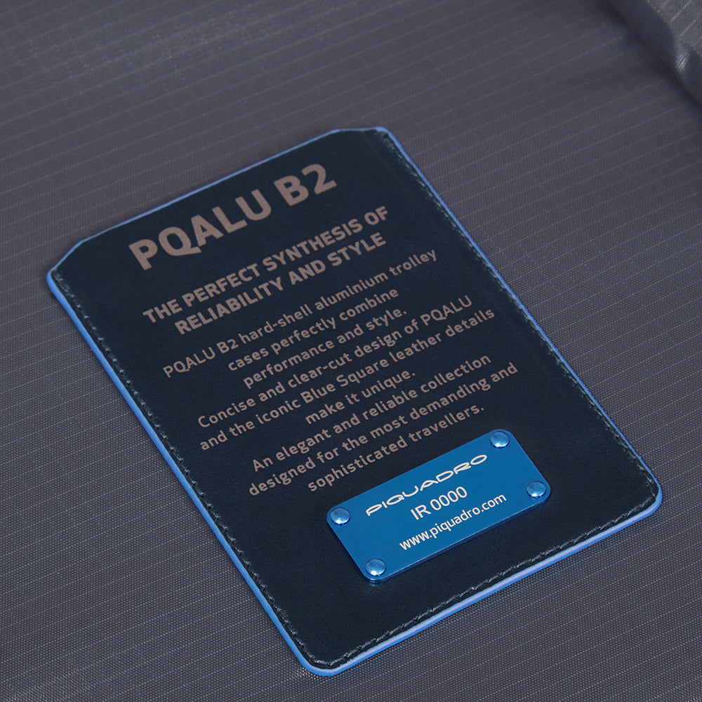 PIQUADRO Średnia walizka w aluminium i skórze, ponieważ-Alu 2 69cm