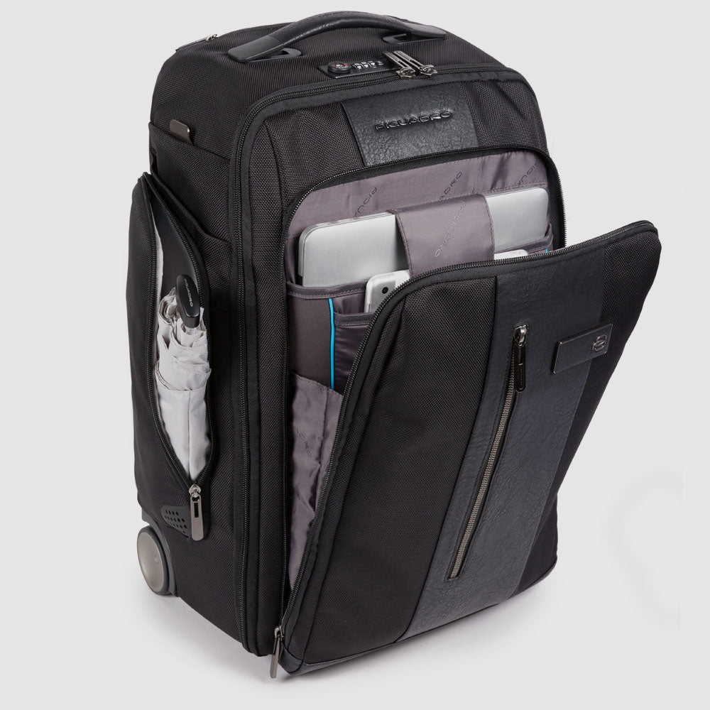 PIQUADRO Mochila de viaje Brief con ruedas para portátil 15,6"