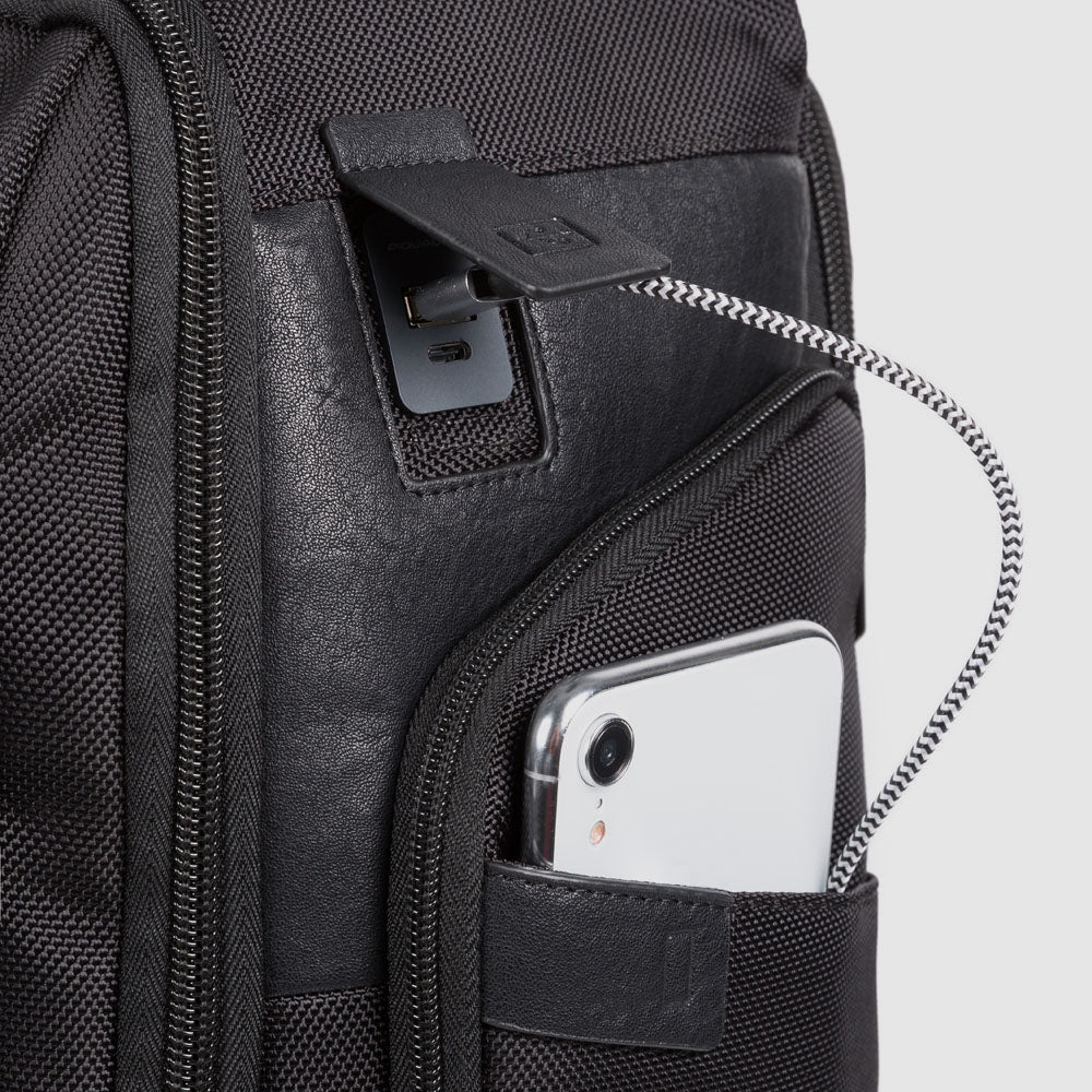 PIQUADRO Mochila de viaje Brief con ruedas para portátil 15,6"