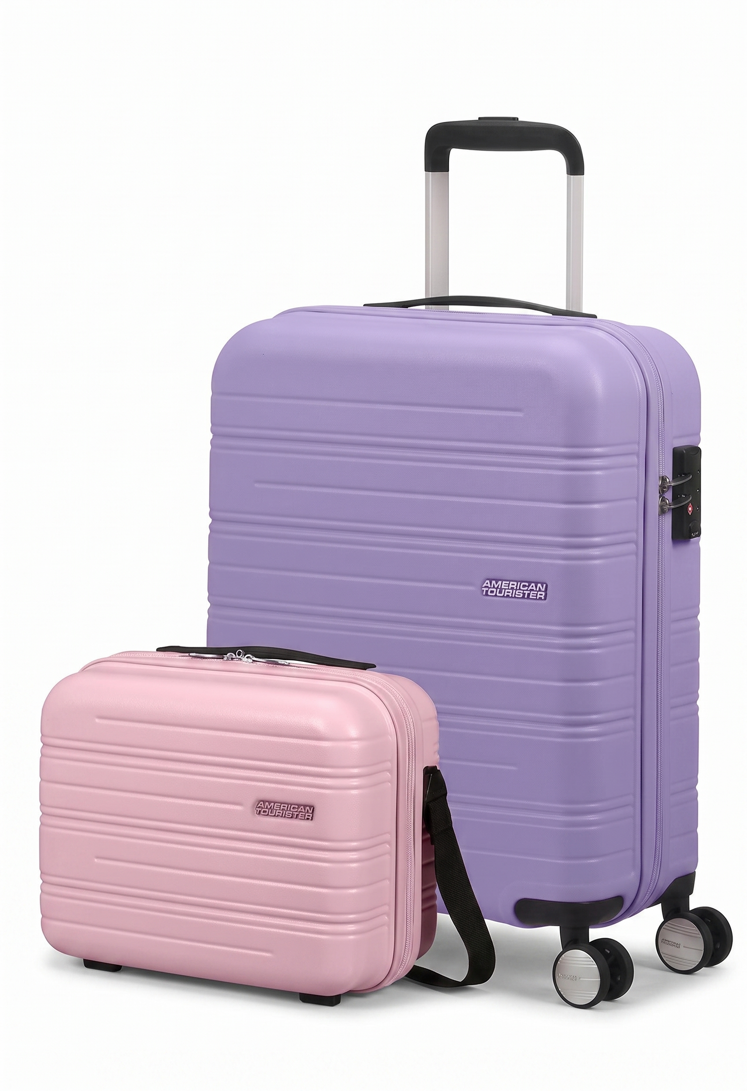AMERICAN TOURISTER SET OF Cabin suitcase AND NECESER RIGID HIGH TURN- Lila