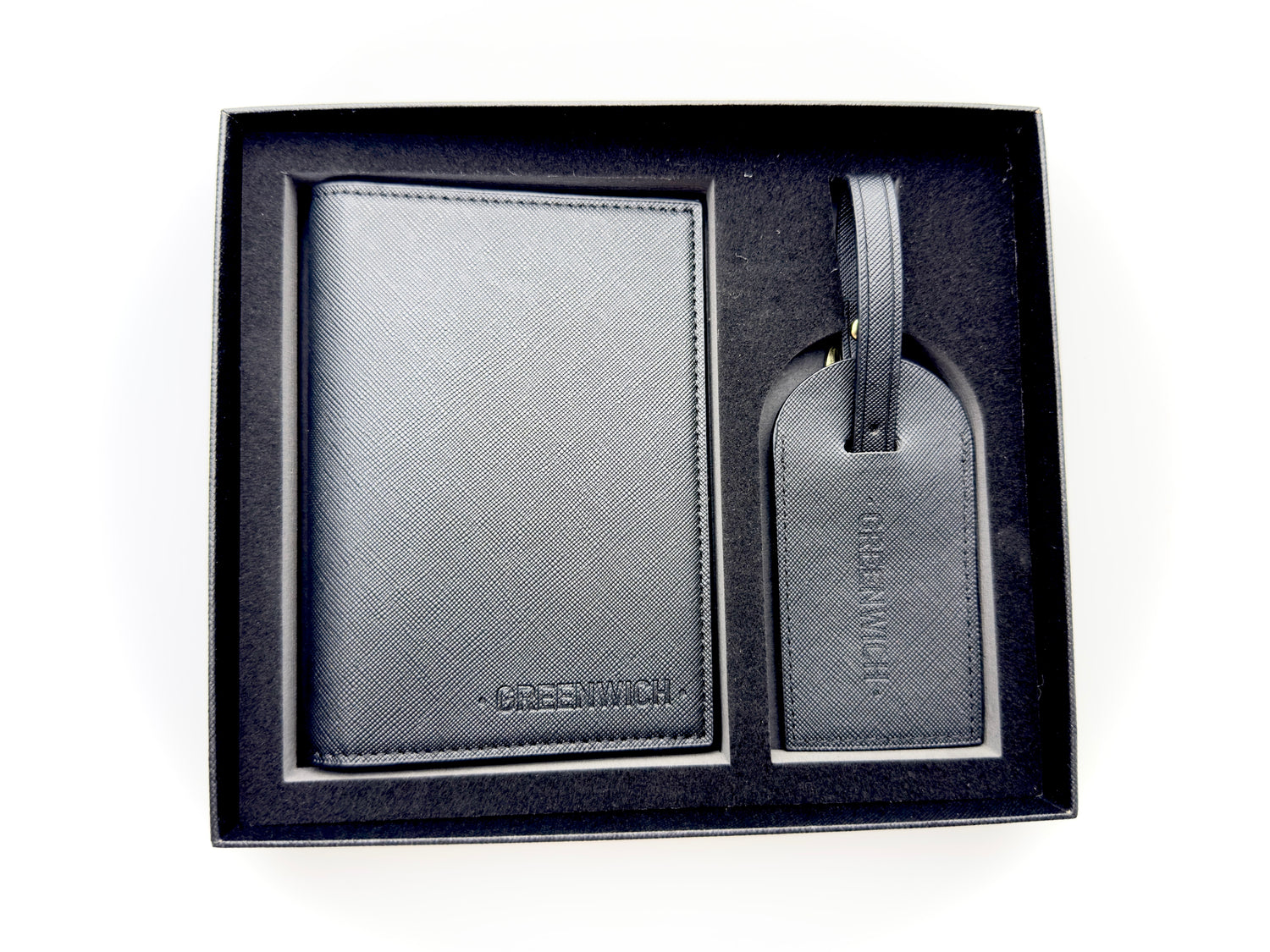 GREENWICH set Paspoortafdekking en kofferidentifier