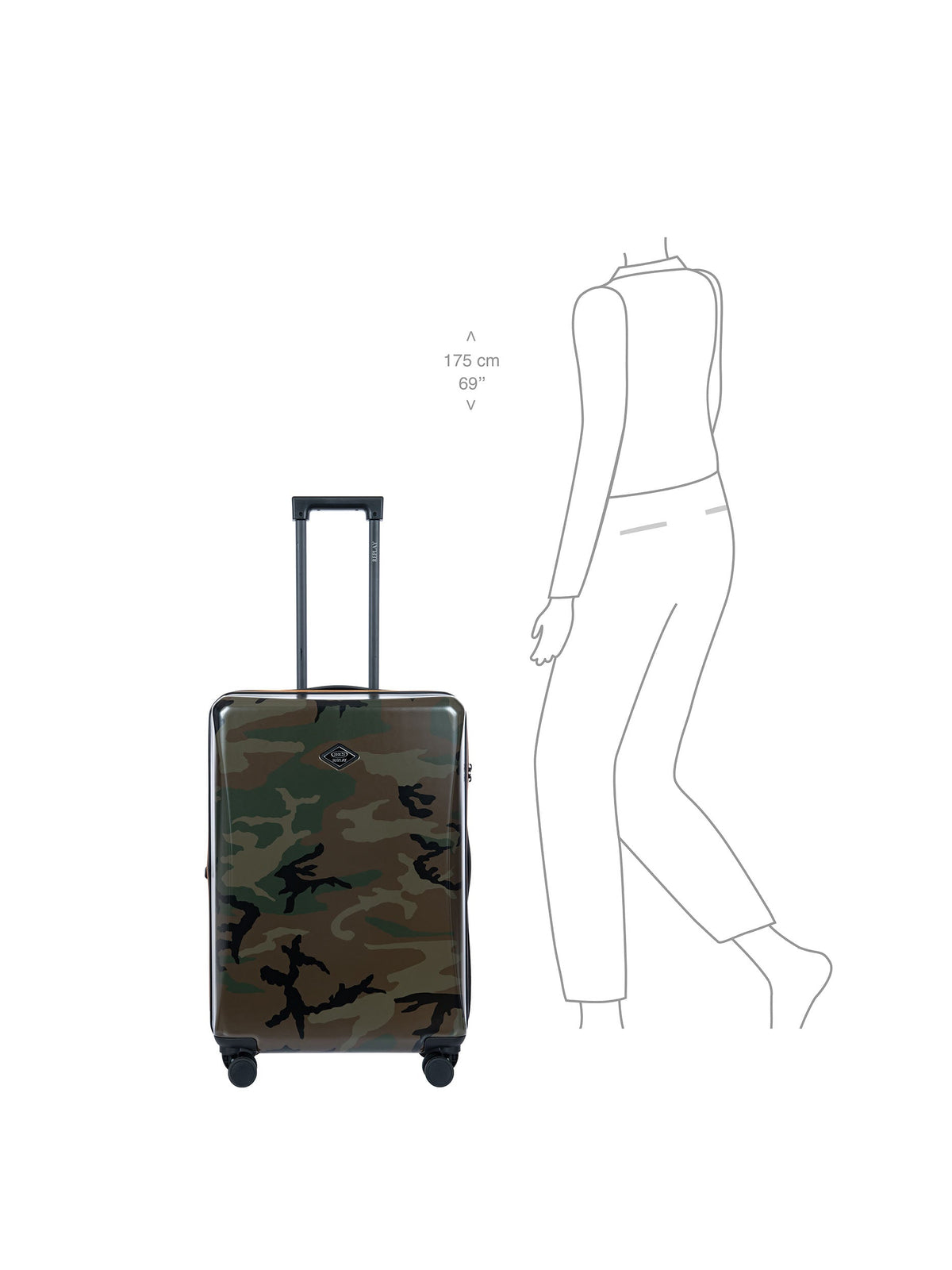 Bric's REPLAY VALIGIA RIGIDA MEDIA PERSONALIZZABILE 70CM CAMOUFLAGE