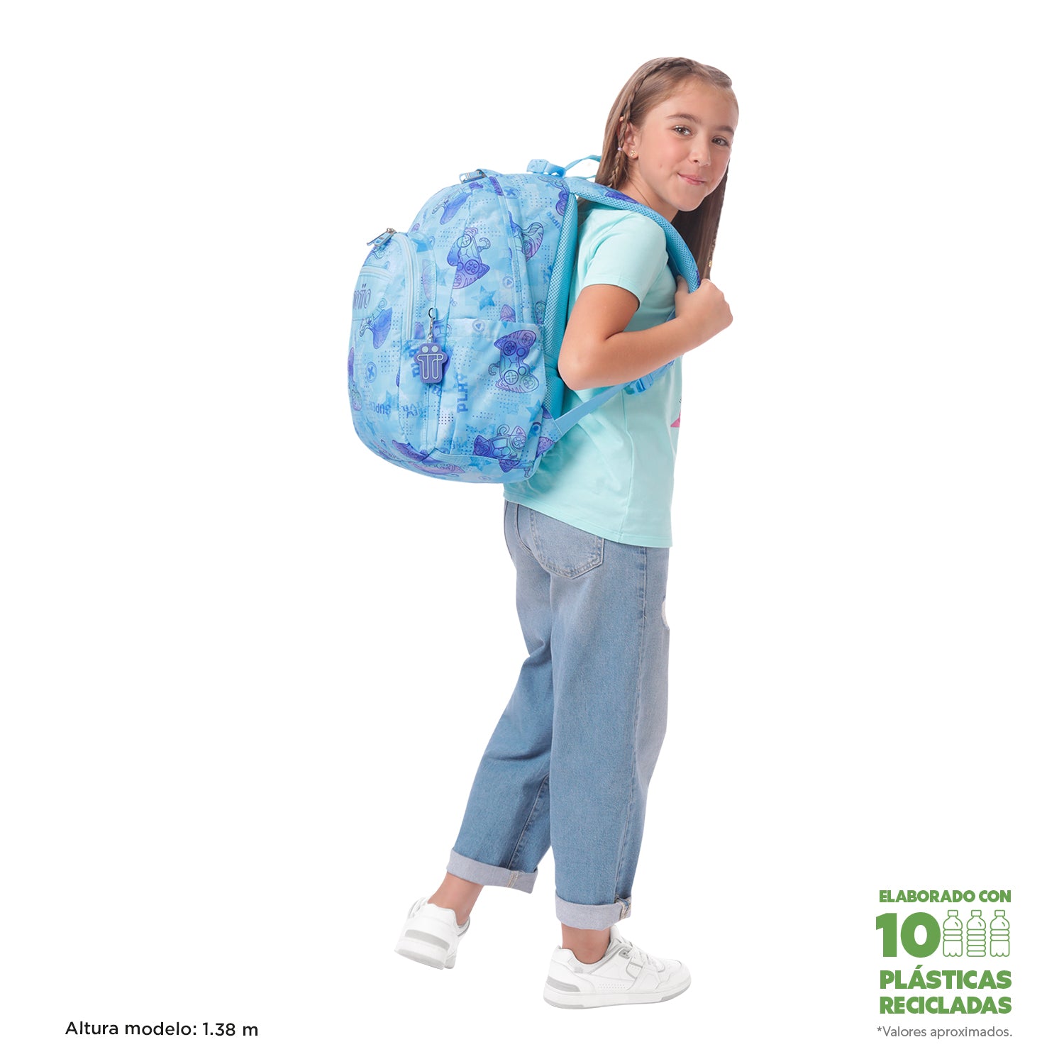 TOTTO Mochila escolar adaptable a carro Polar 1FY- Acuareles