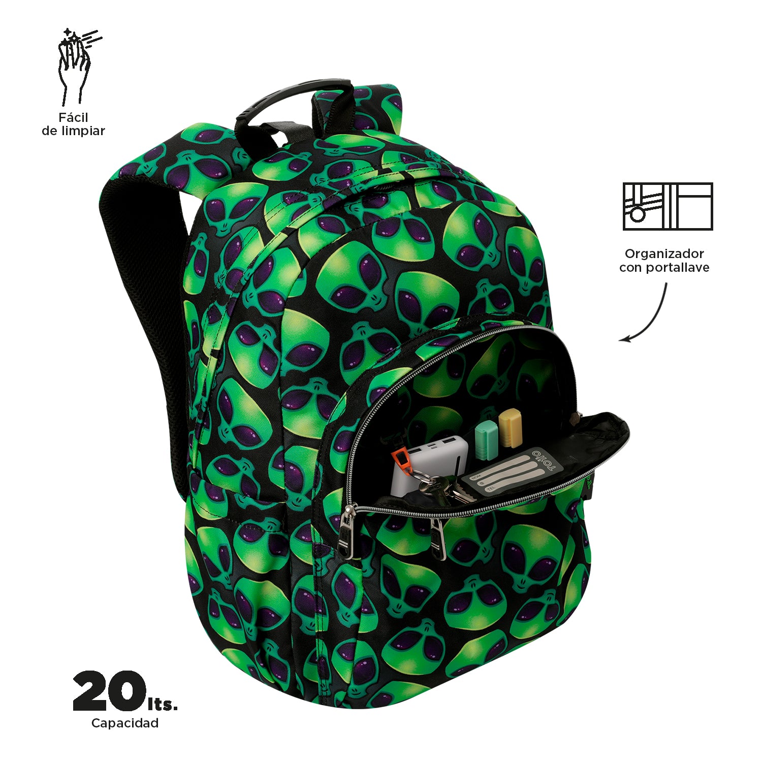 TOTTO Mochila escolar adaptable a carro Ali 6DS - Acuareles