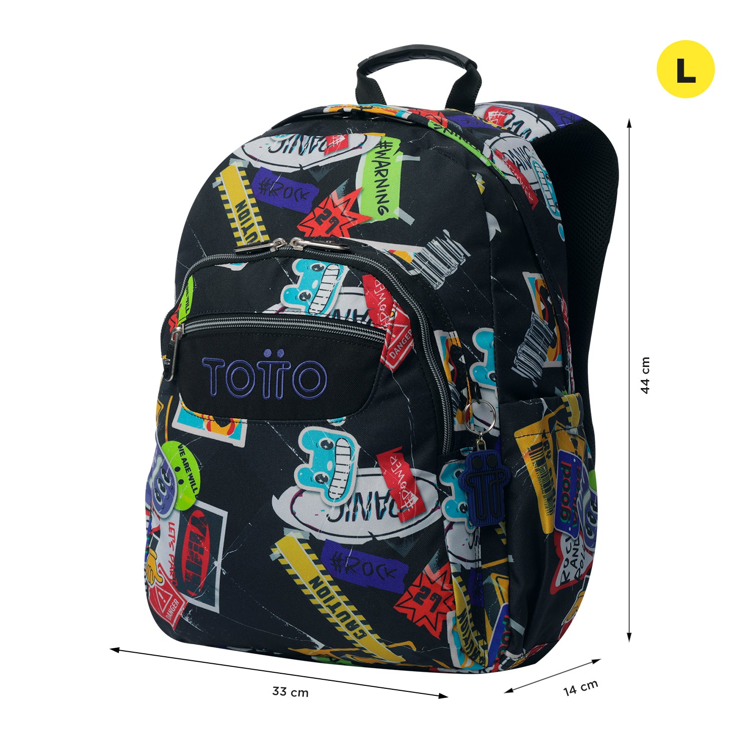TOTTO Mochila escolar adaptable a carro Sticky 8C5- Acuareles