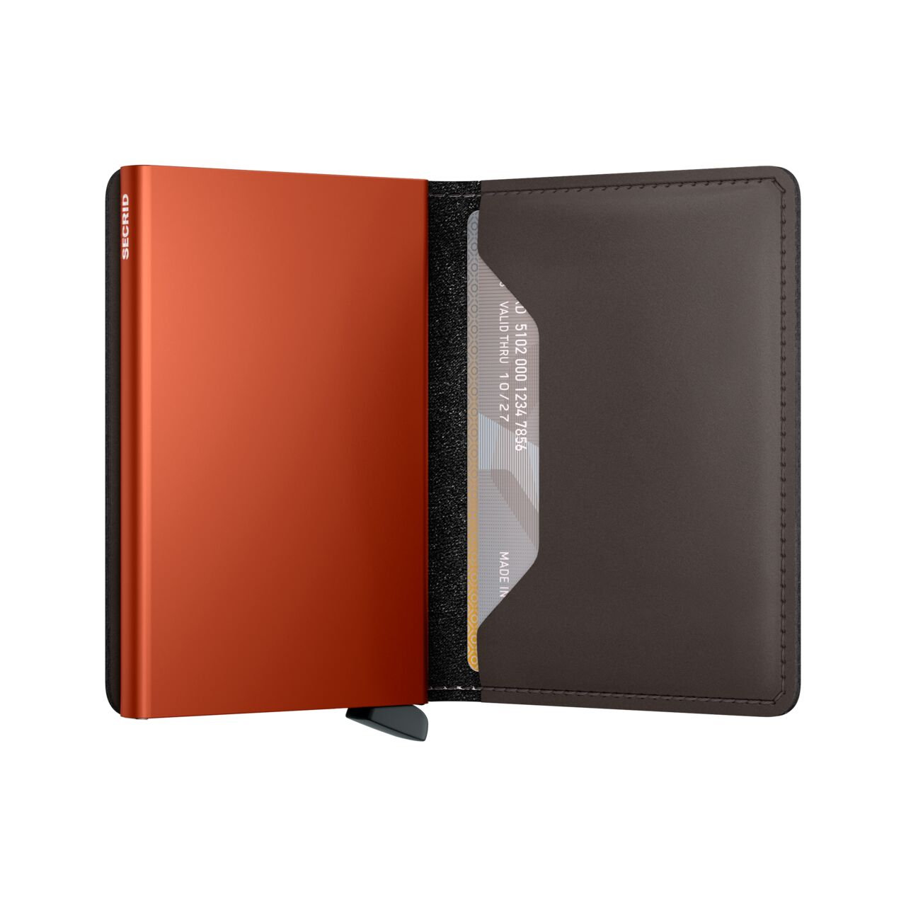 SECRID SLIMWALLET MAT TRUFFEL & ORANJE