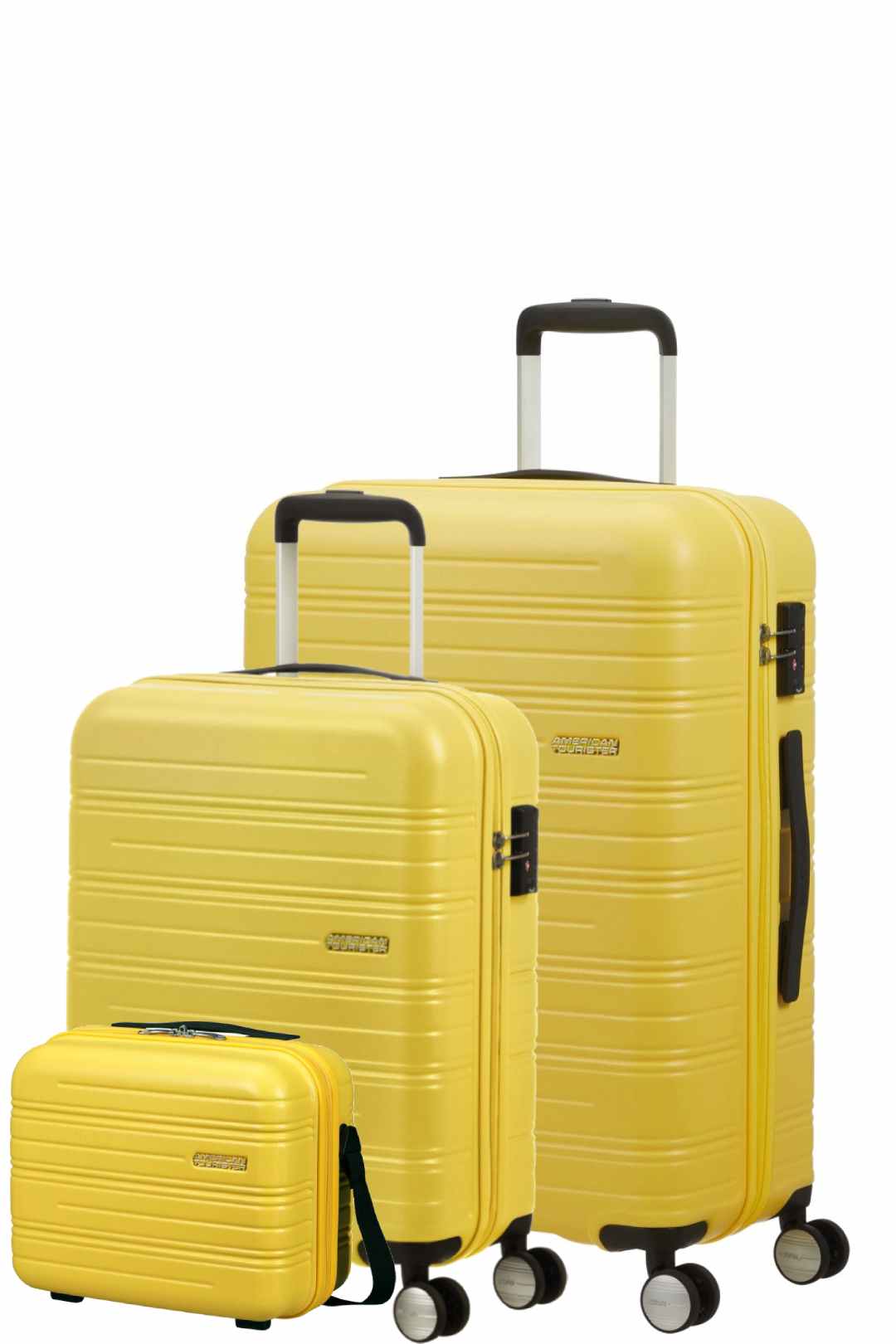 AMERICAN TOURISTER SET Von Koffern + NECESER HIGH TURN- Gelb
