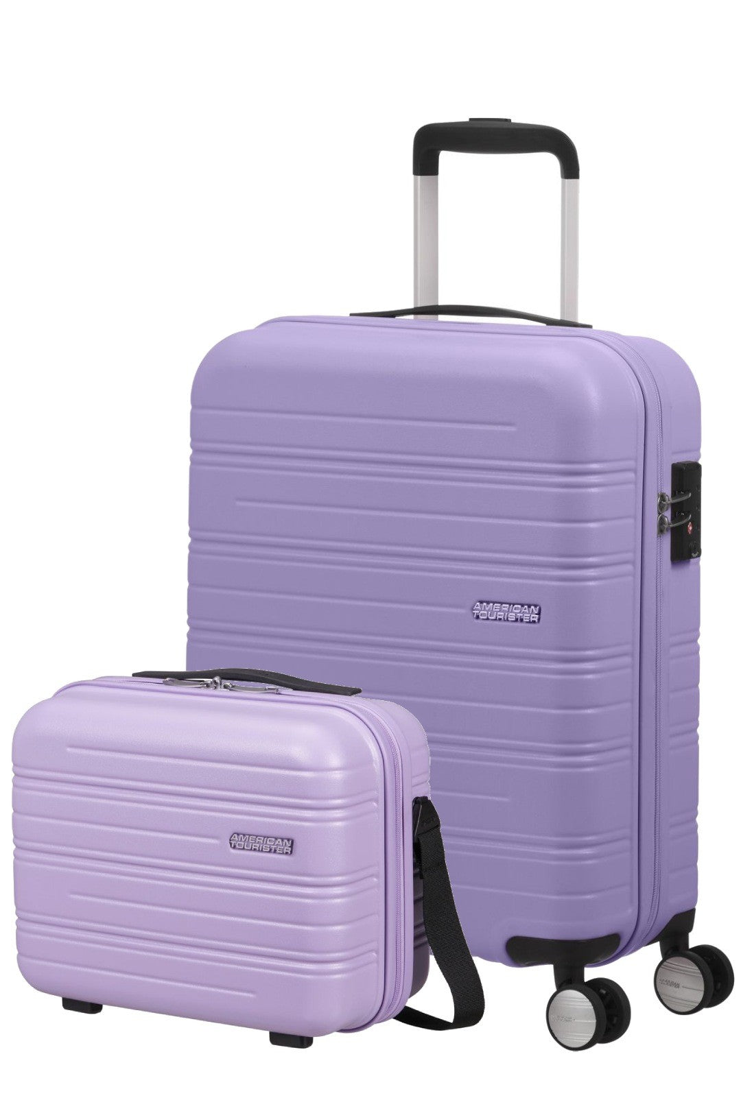 AMERICAN TOURISTER SET OF Cabin suitcase AND NECESER RIGID HIGH TURN- Lila