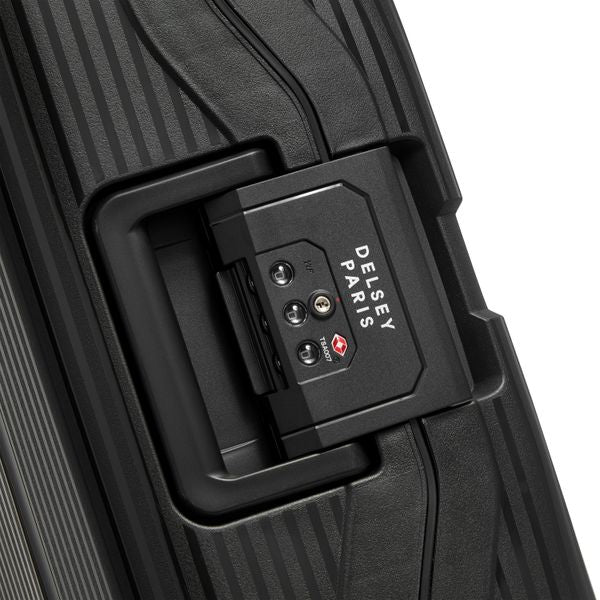 DELSEY COLOR BLOCK HARD SUITCASE SLIM 4 DOUBLE WHEELS 55CM