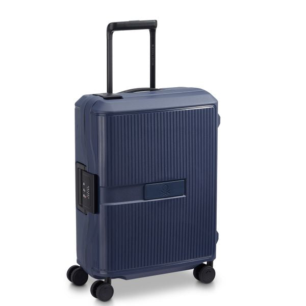 DELSEY COLOR BLOCK HARD SUITCASE SLIM 4 DOUBLE WHEELS 55CM