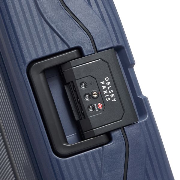 DELSEY COLOR BLOCK HARD SUITCASE SLIM 4 DOUBLE WHEELS 55CM