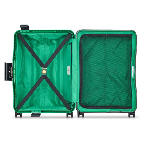 DELSEY COLOR BLOCK HARD SUITCASE SLIM 4 DOUBLE WHEELS 55CM