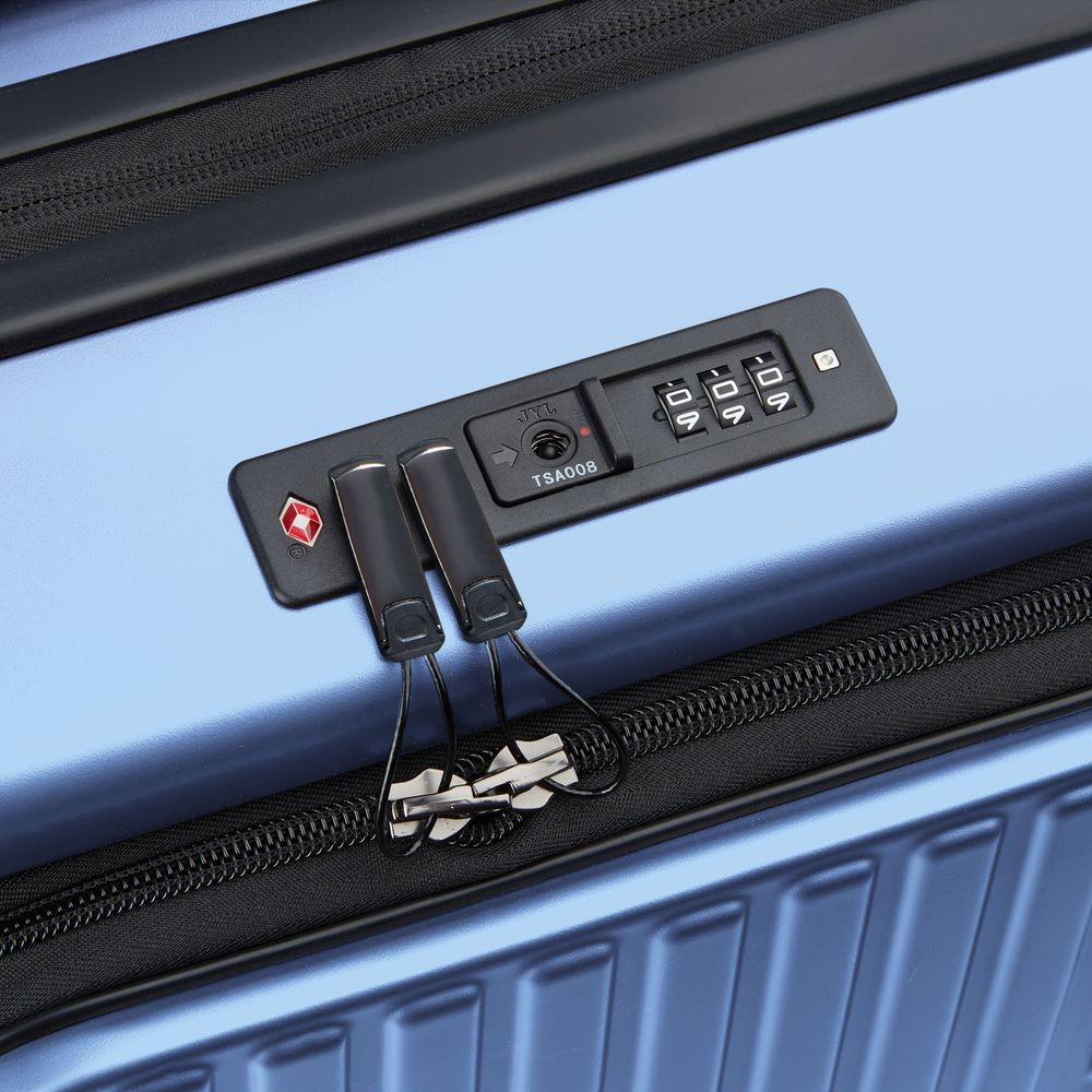 DELSEY SÉCURITÉ. VALISE EXTENSIBLE 4 ROUES DOUBLES 55CM