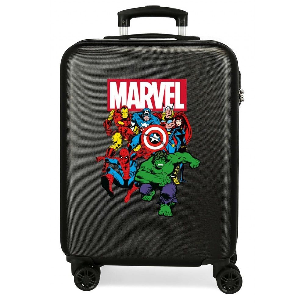 Cabinekoffer Sky Avengers onbuigzaam 55cm Zwart