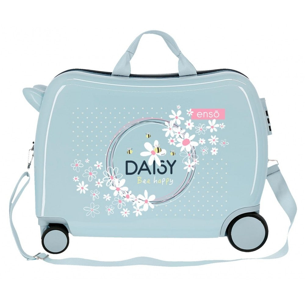 Kinderkoffer Enso Daisy Lichtblauw 2 multidirectionele wielen