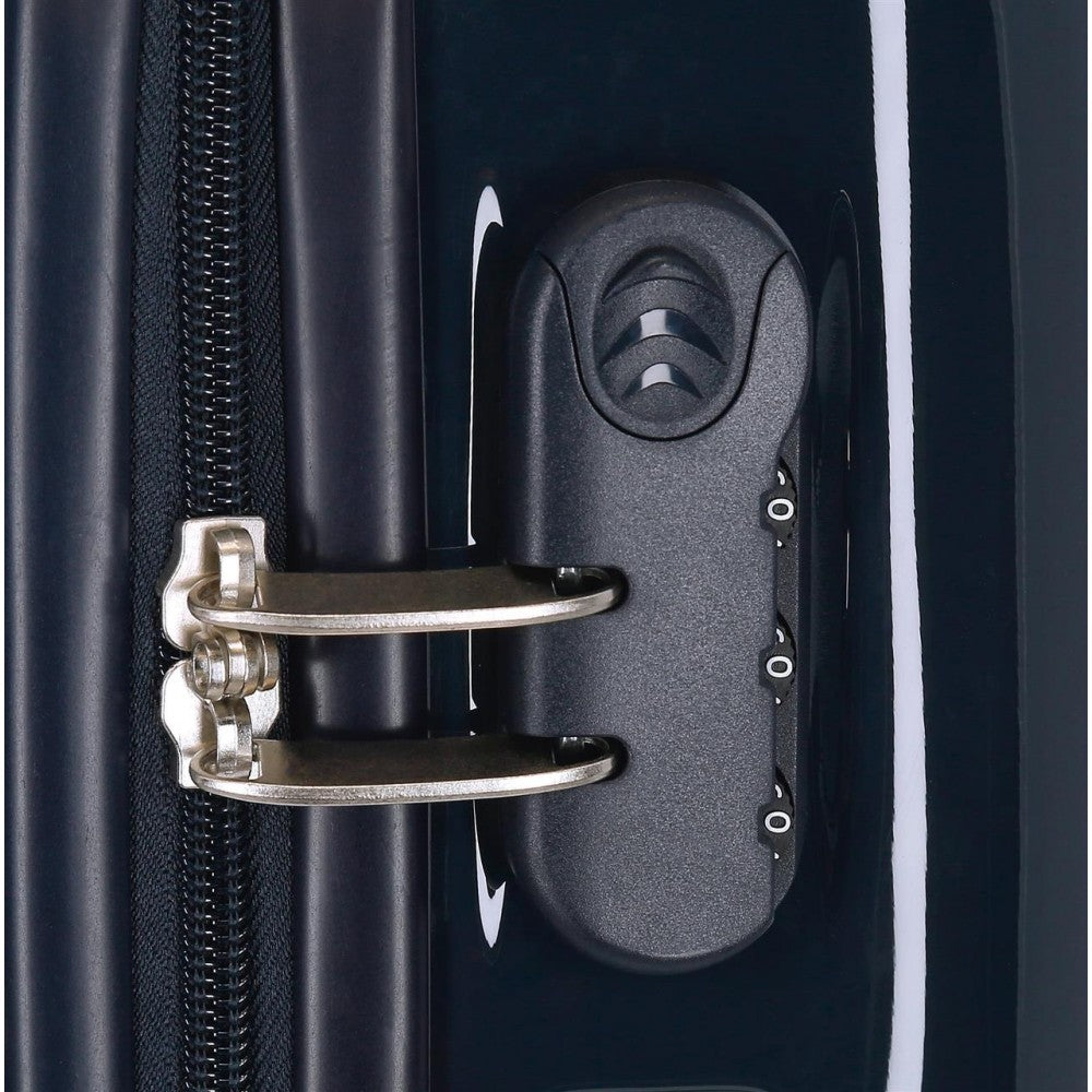 Valise pour enfants Stitch Face down 2 roues multidirectionnelles marines