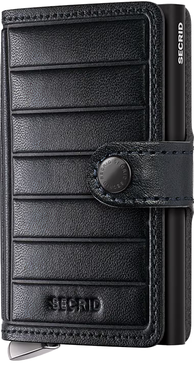 SECRID MINIWALLET+ EMBOSS LINES BLACK