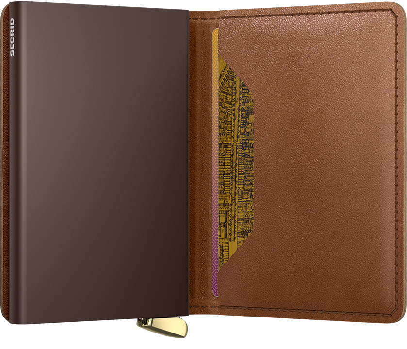 Secrid Slimwallet+ Emboss Lines Cognac