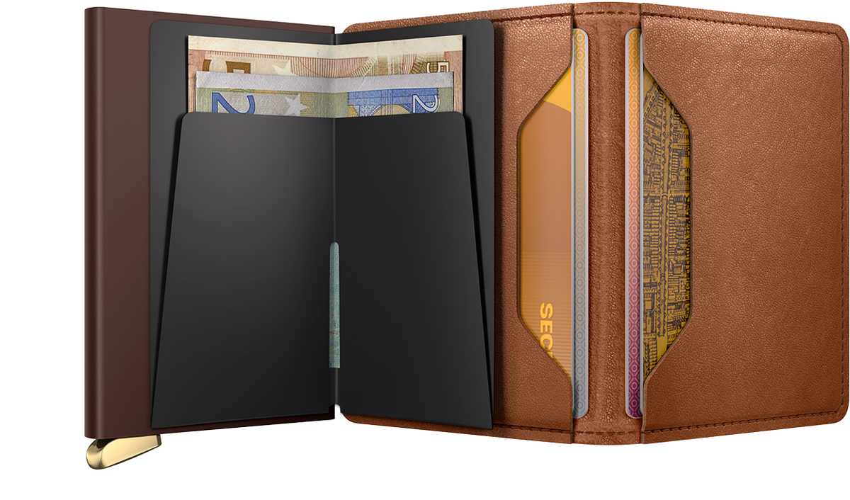 Secrid Slimwallet+ Emboss Lines Cognac