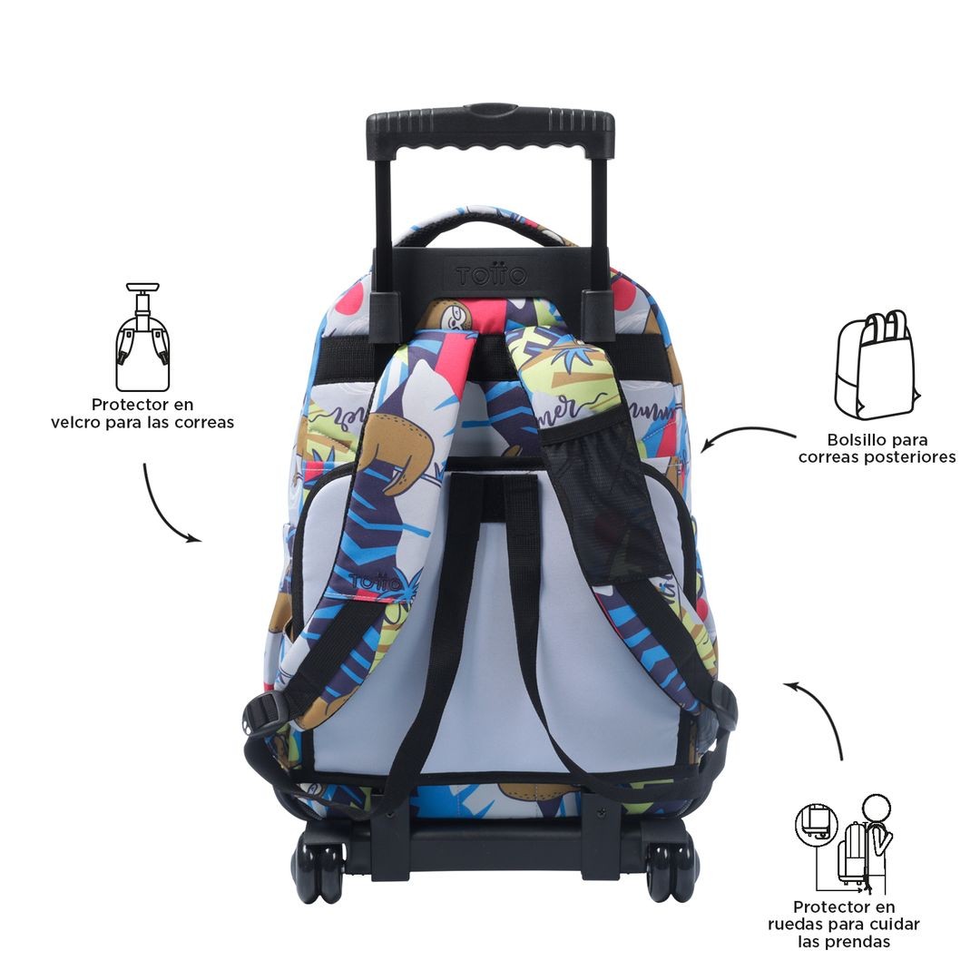 TOTTO Sac à dos scolaire avec roues - lignes - 6yb multicolore Lazel