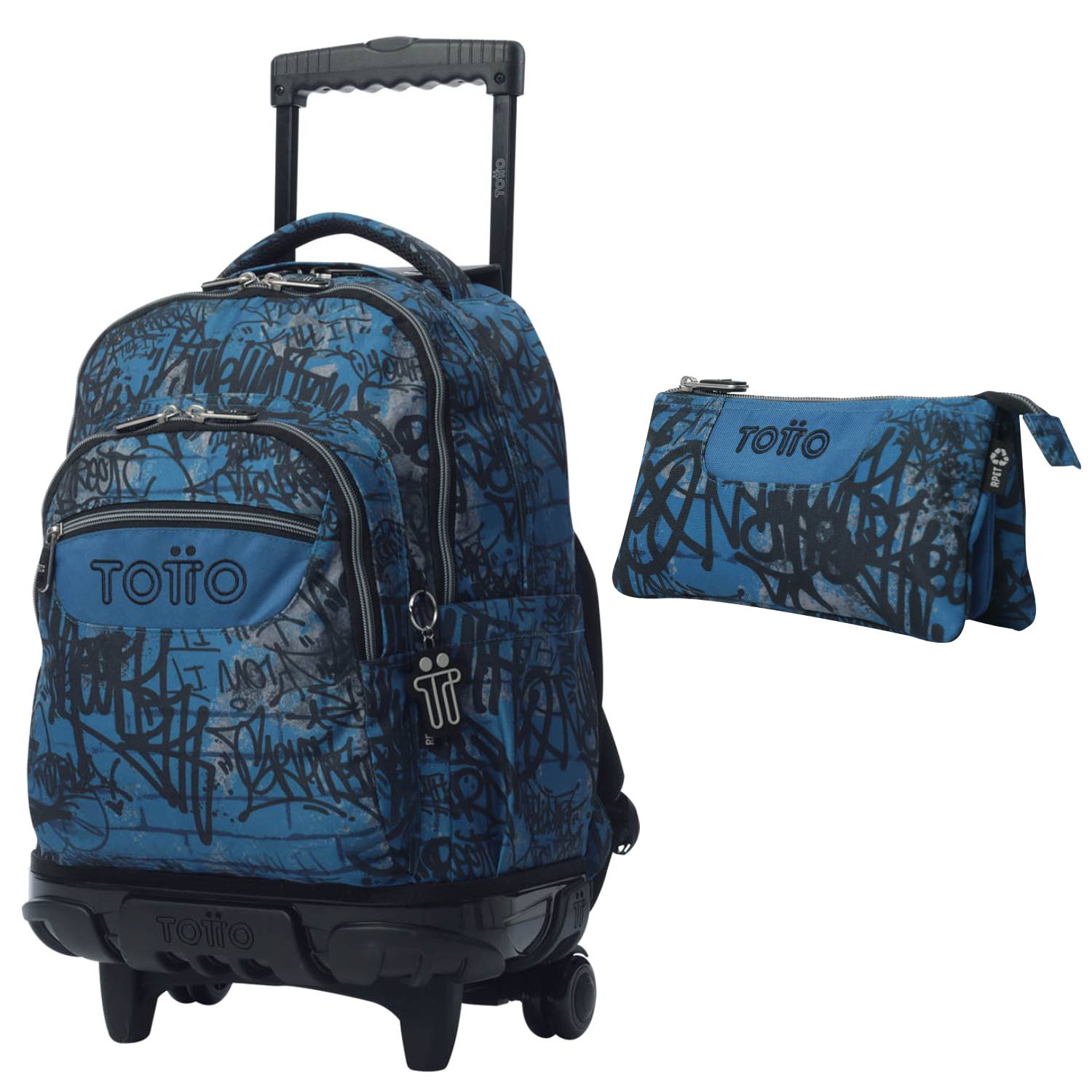 TOTTO Sac à dos scolaire avec roues de lignes + boîtier de tableau de bord - 4ec graphique urbain