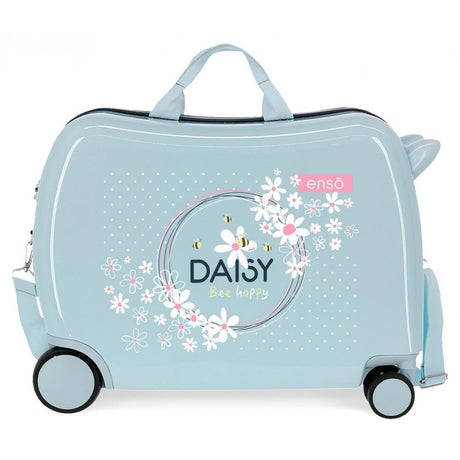 Kinderkoffer Enso Daisy Lichtblauw 2 multidirectionele wielen