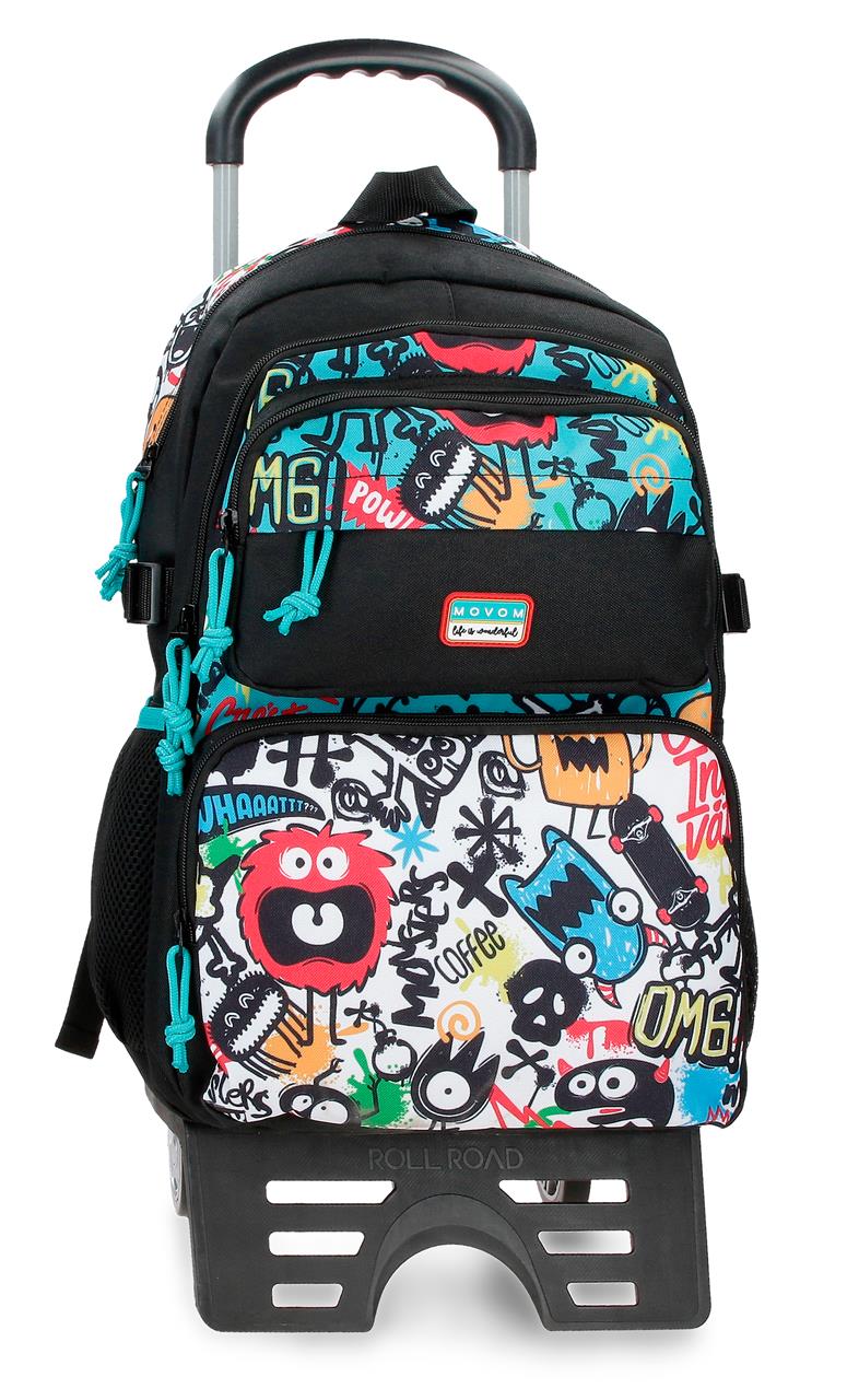 32724T1 ADAP-RUCKSACK. 45CM 2C. C/CARRO. MOVOM SCHWARZE MONSTER