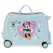 Lasten matkalaukku Minnie My happy place 2 monisuuntaisella pyörällä