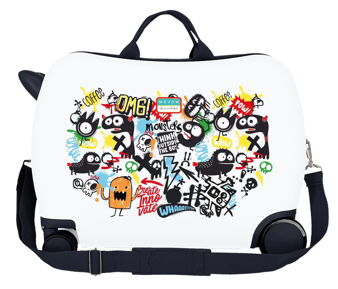 3279841 MALETA INF.ABS 4R.(2 MULTI.) 50CM. MOVOM MONSTERS BL