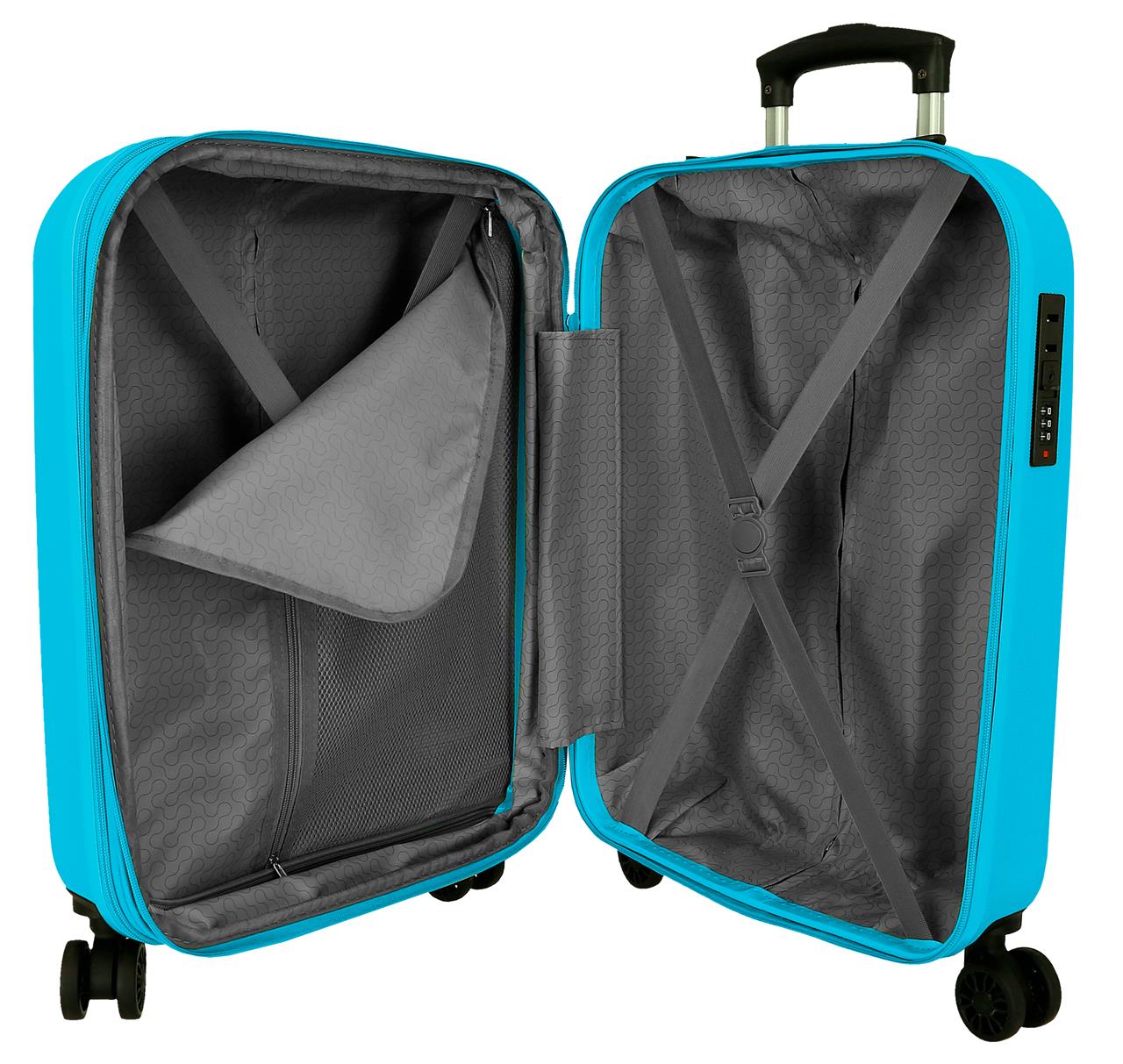 5428624 TROLLEY ABS 55CM. C/EXP. 4R. RR MENORCA TURQUOISE