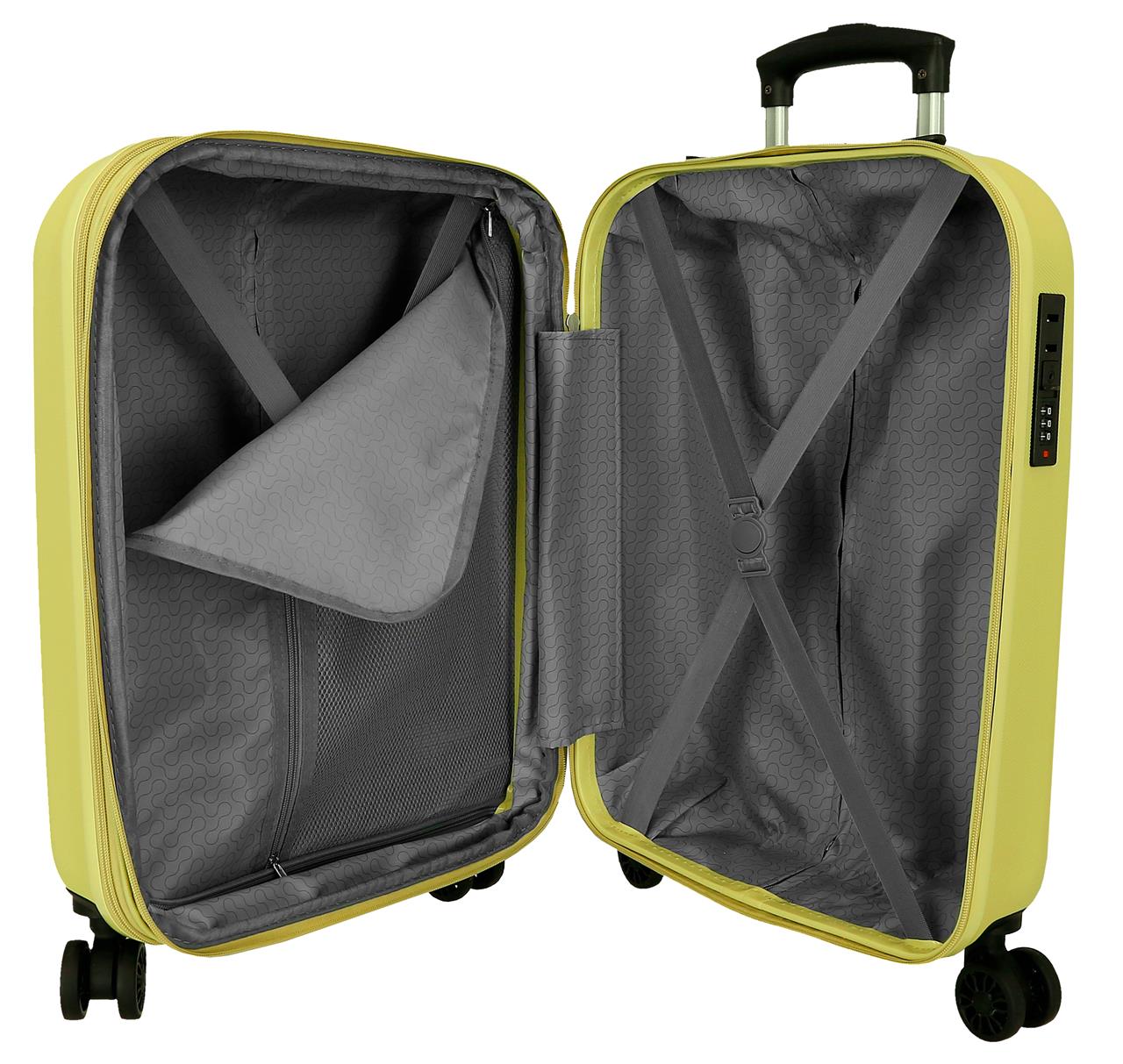 5428626 TROLLEY ABS 55CM. C/EXP. 4R. RR MENORCA GEEL