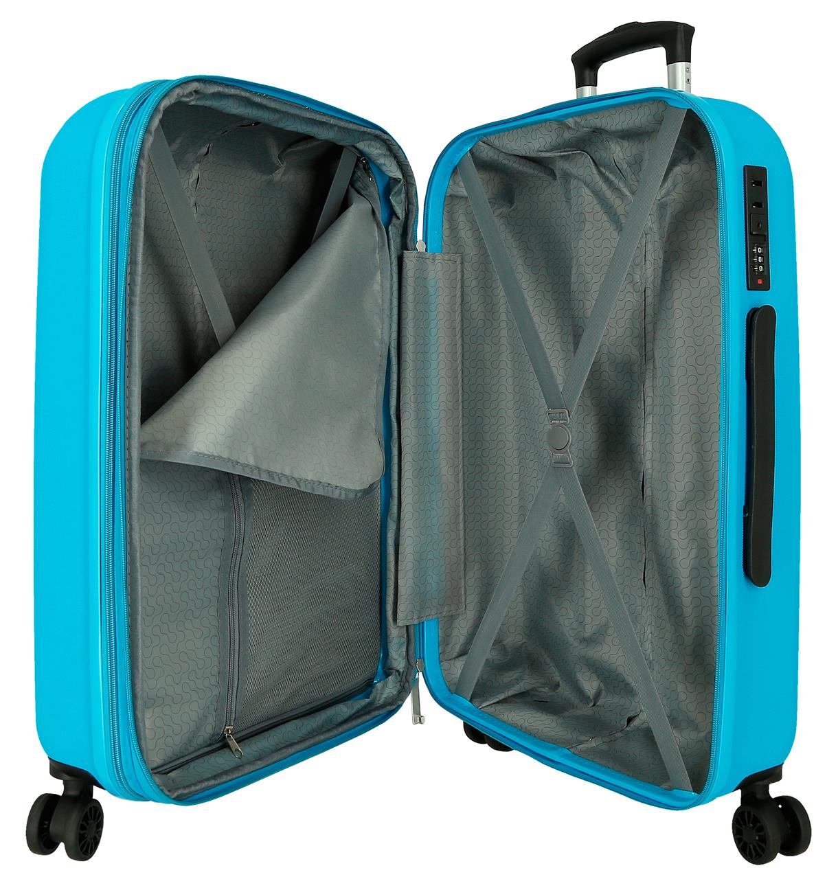 5428824 TROLLEY ABS 65CM. C/EXP. 4R. RR MENORCA TURQUESA