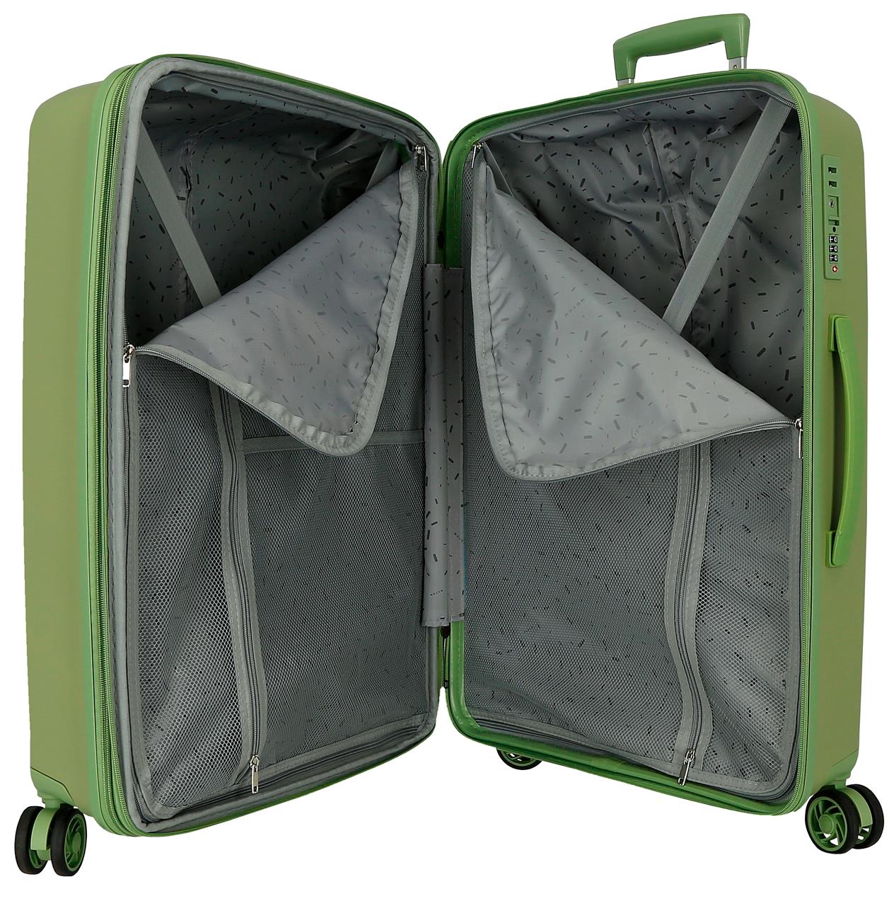 5519424 SET/3 TROLLEY PP. 56-66-76CM. 4R. MOVOM MOON VERDE
