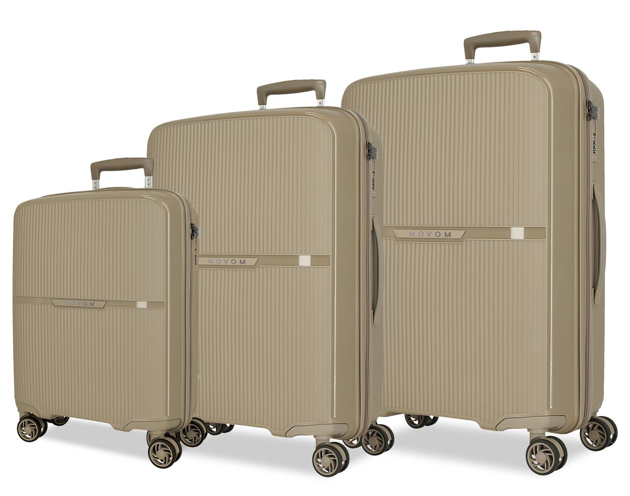 5519425 SET/3 TROLLEY PP. 56-66-76cm. 4R. MOVOM KUU TAUPE