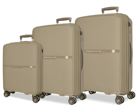 5519425 SET/3 TROLLEY PP. 56-66-76CM. 4R. MOVOM LUNE TAUPE