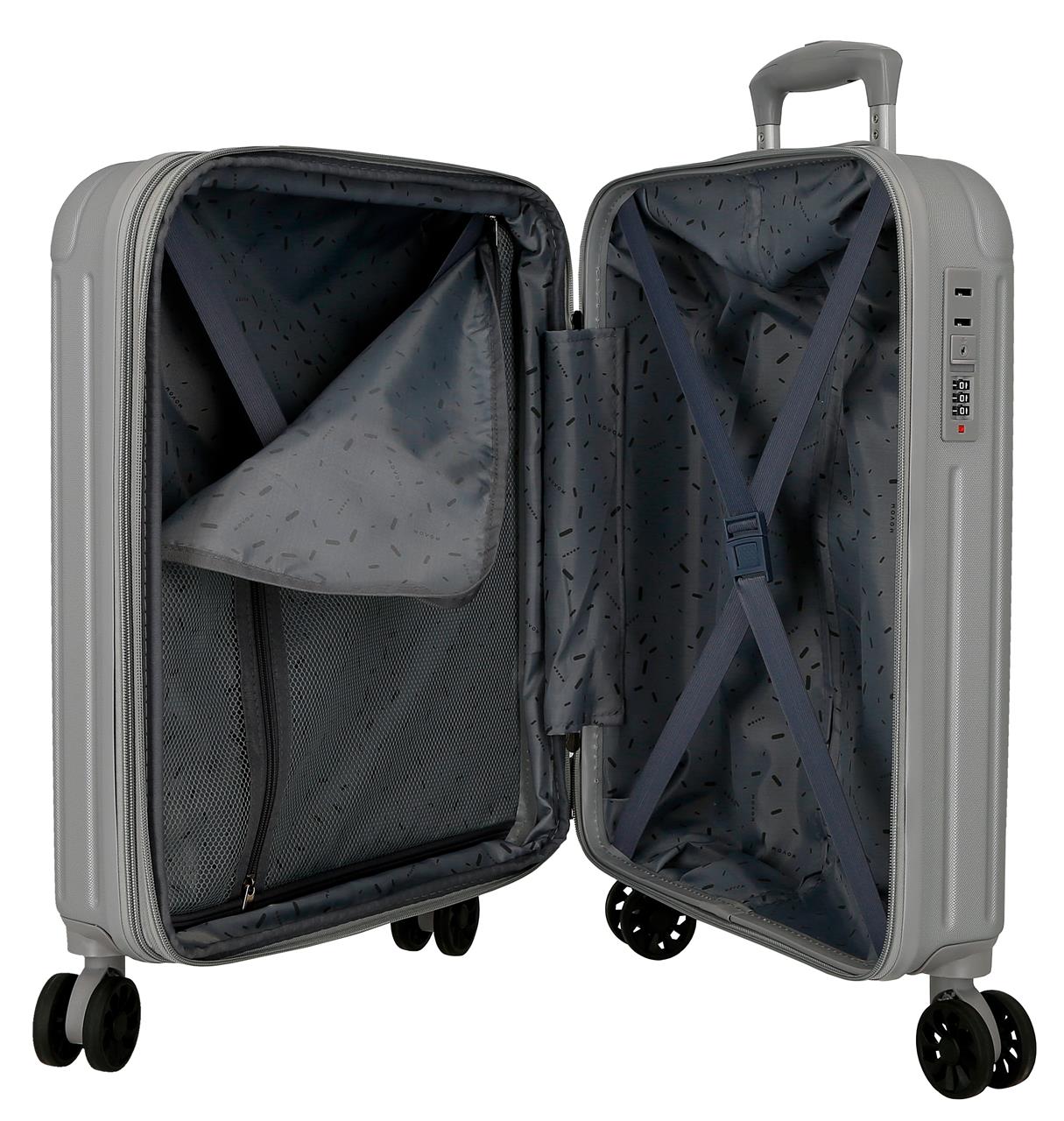 5558622 TROLLEY ABS 55CM. C/EXP. 4R. MOVOM SILBERNES HOLZ