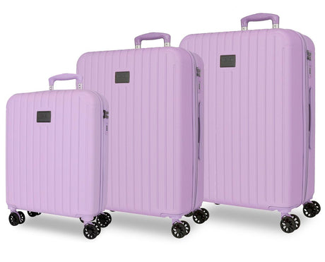 5558426 SET/3 TROLLEY ABS 55-68-78CM. C/EXP. 4R. BOIS LILAS