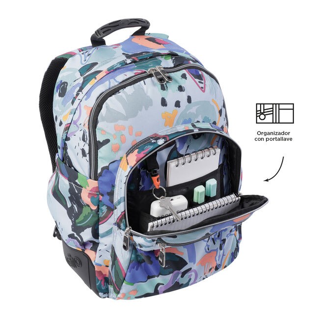 TOTTO Schul -Rucksack - Crayoles- 4H1- Blumen-Leinwand