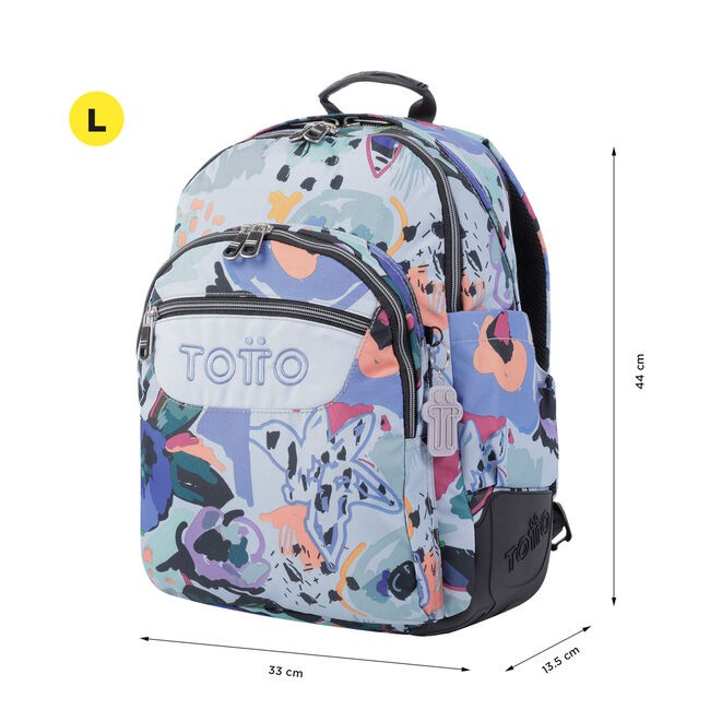 TOTTO Schul -Rucksack - Crayoles- 4H1- Blumen-Leinwand