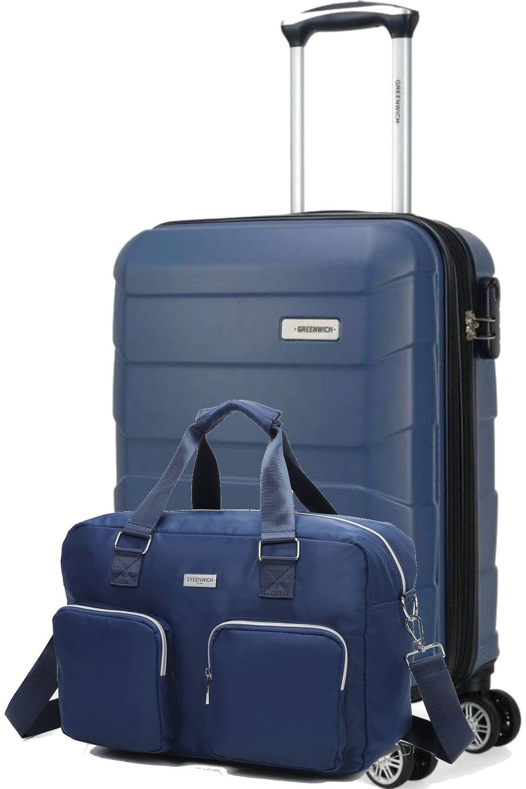 SET OF GREENWICH Cabin suitcase EXTENSIBLE BUDAPEST AND BOLSA TRAVEL BUFON Marine