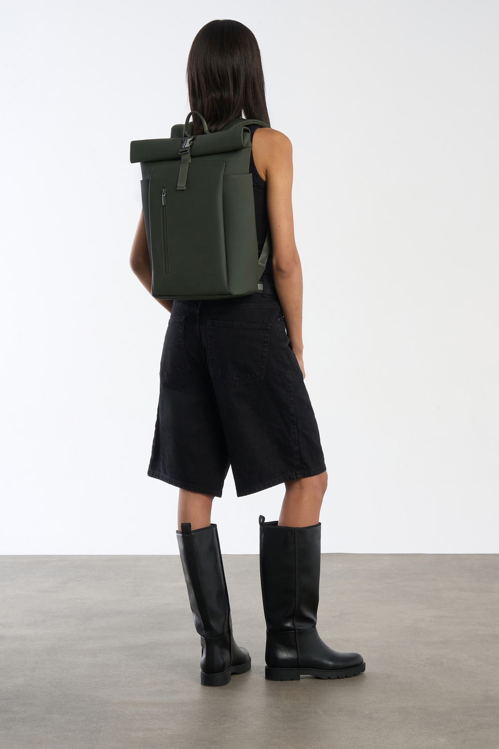 LIPAULT backpack rolltop 15,6" LOST IN BERLIN - Dark moss