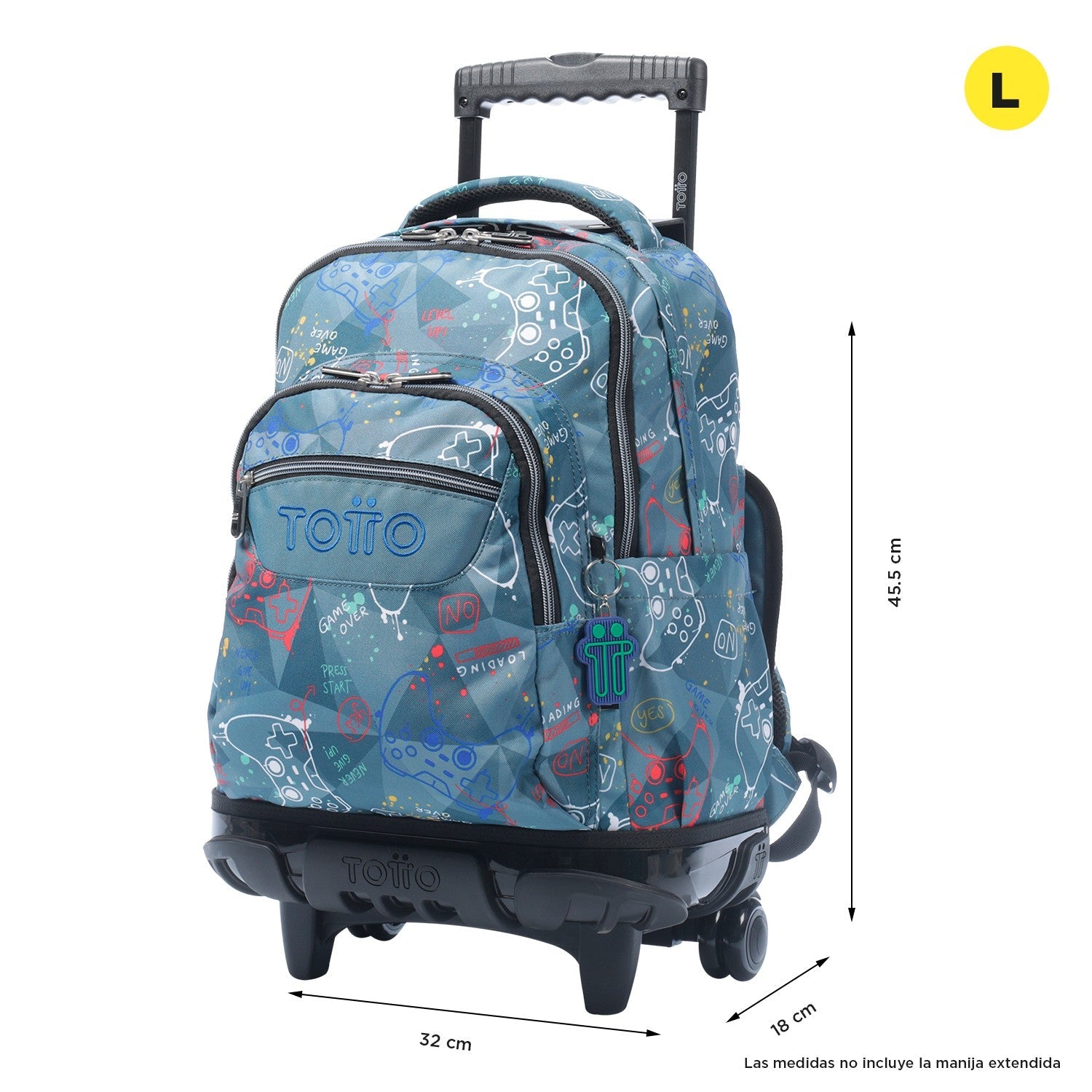 TOTTO School backpack with wheels - lines - 5DR Sticks