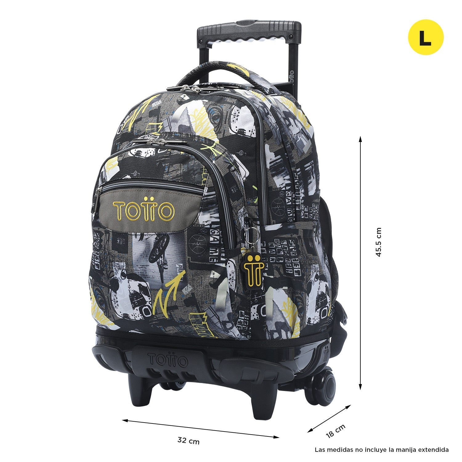 TOTTO School backpack with wheels - lines - 6CT Baski