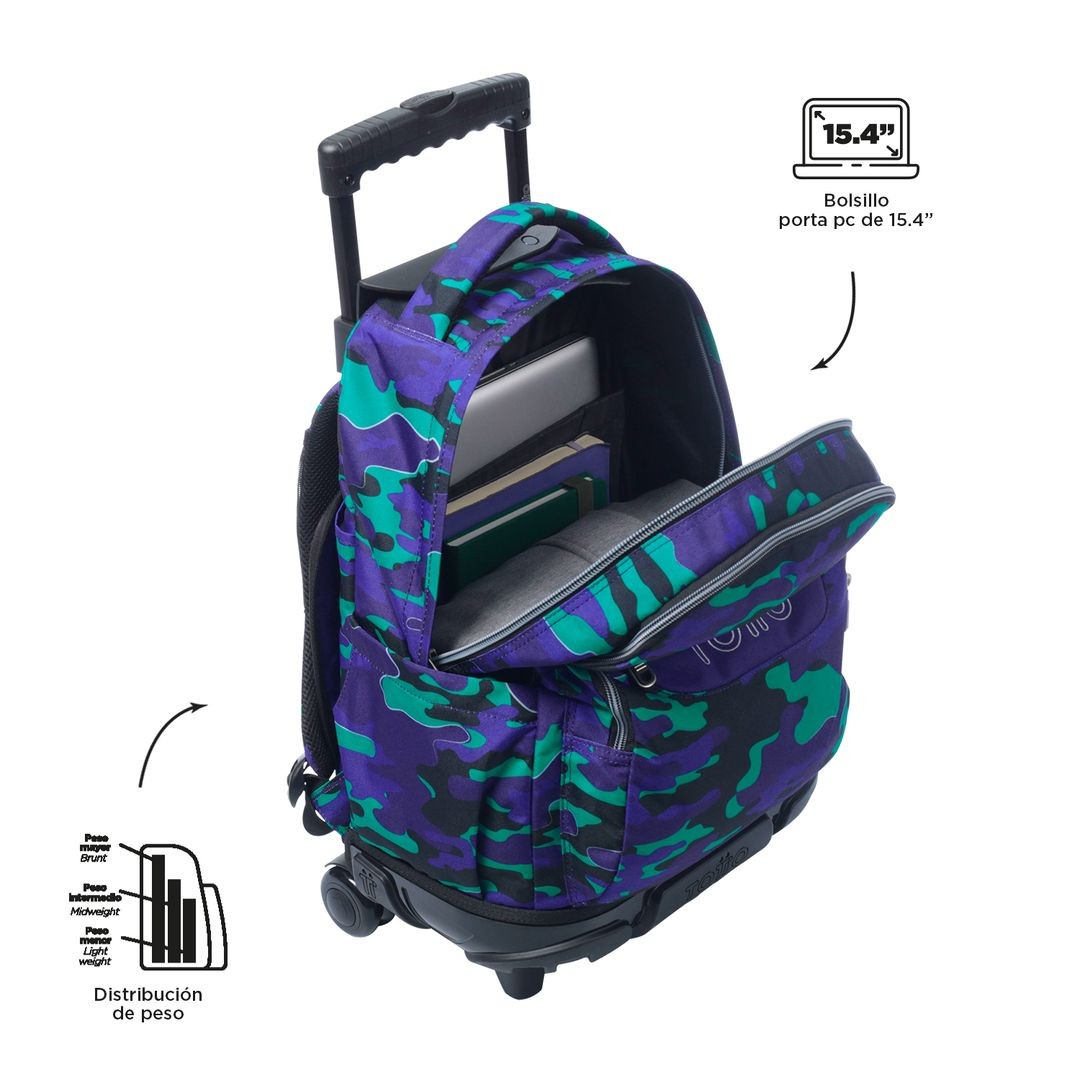 TOTTO School backpack with wheels - lines - 8JY Seli