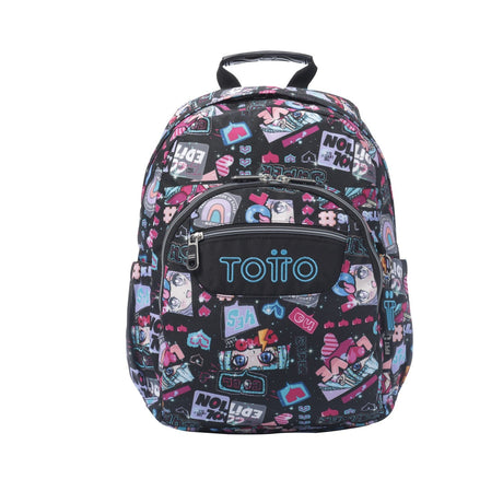 TOTTO Black school backpack Misato - Gommas -6CZ