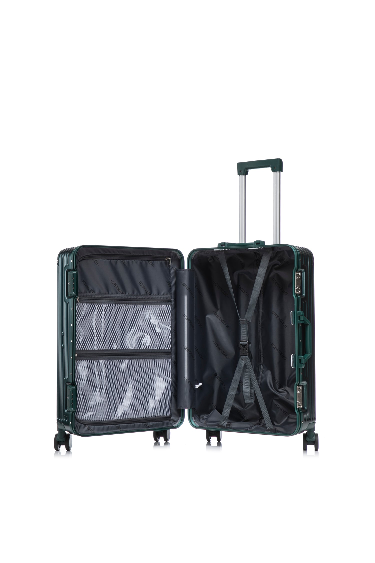 GREENWICH Set von ALUMINIUM-Koffer FRAME 55cm/69cm/78cm DOHA