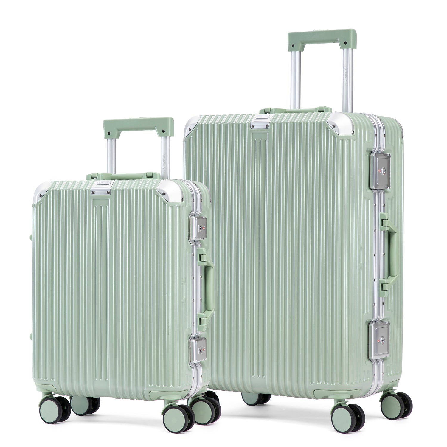 GREENWICH set small suitcase 56cm + large 78cm ALUMINUM suitcase FRAME DOHA