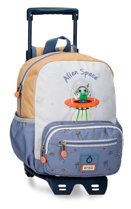 98822V1 MOCHILA ADAP. 28CM. C/CARRO. ENSO ALIEN SPACE