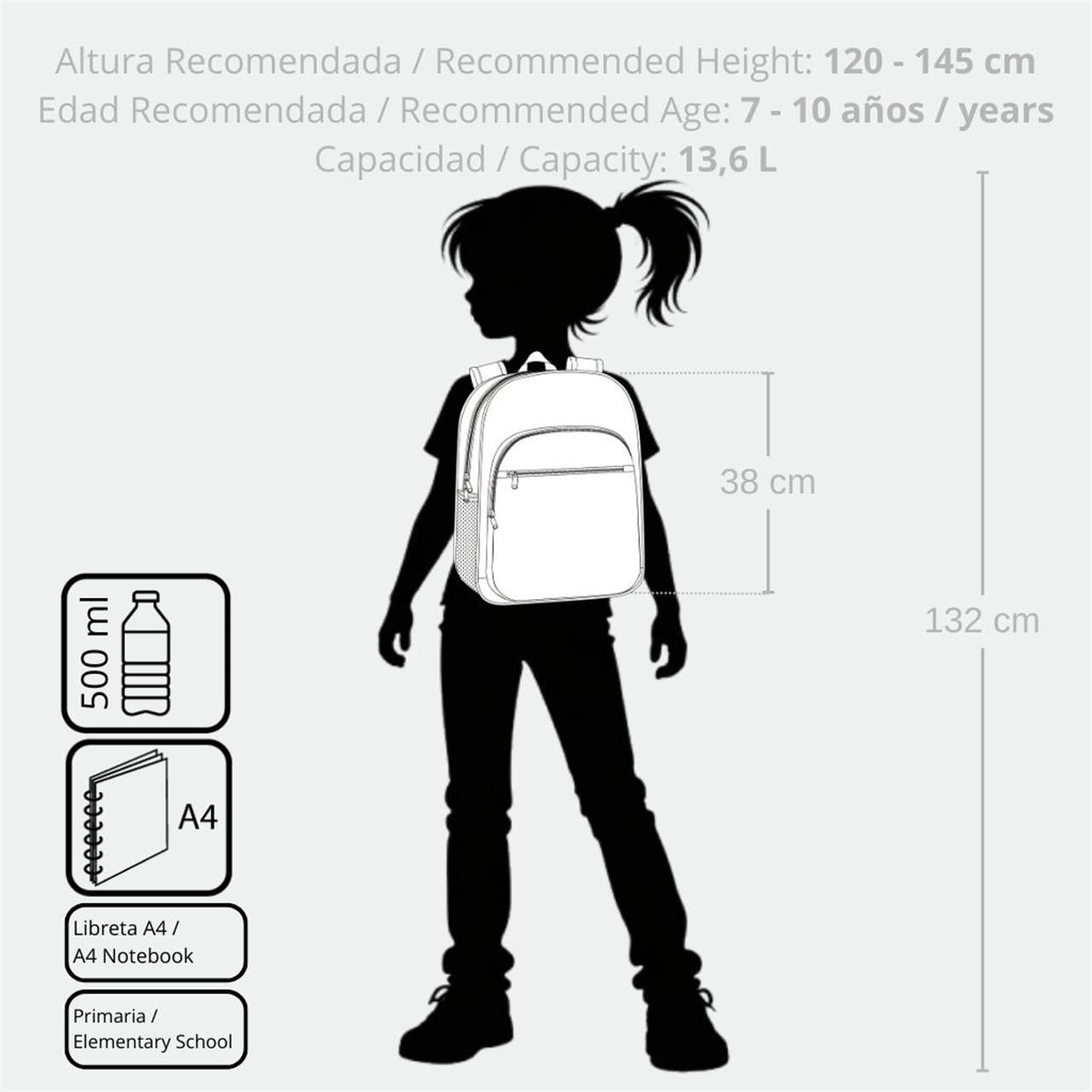 99423T1 ADAP-RUCKSACK. 38CM. C/CARRO. ENSO EINHORN PARADISE